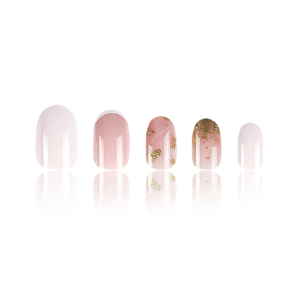 24-Piece Gold Foil Nail Polish Set for French Manicure, Long Nails