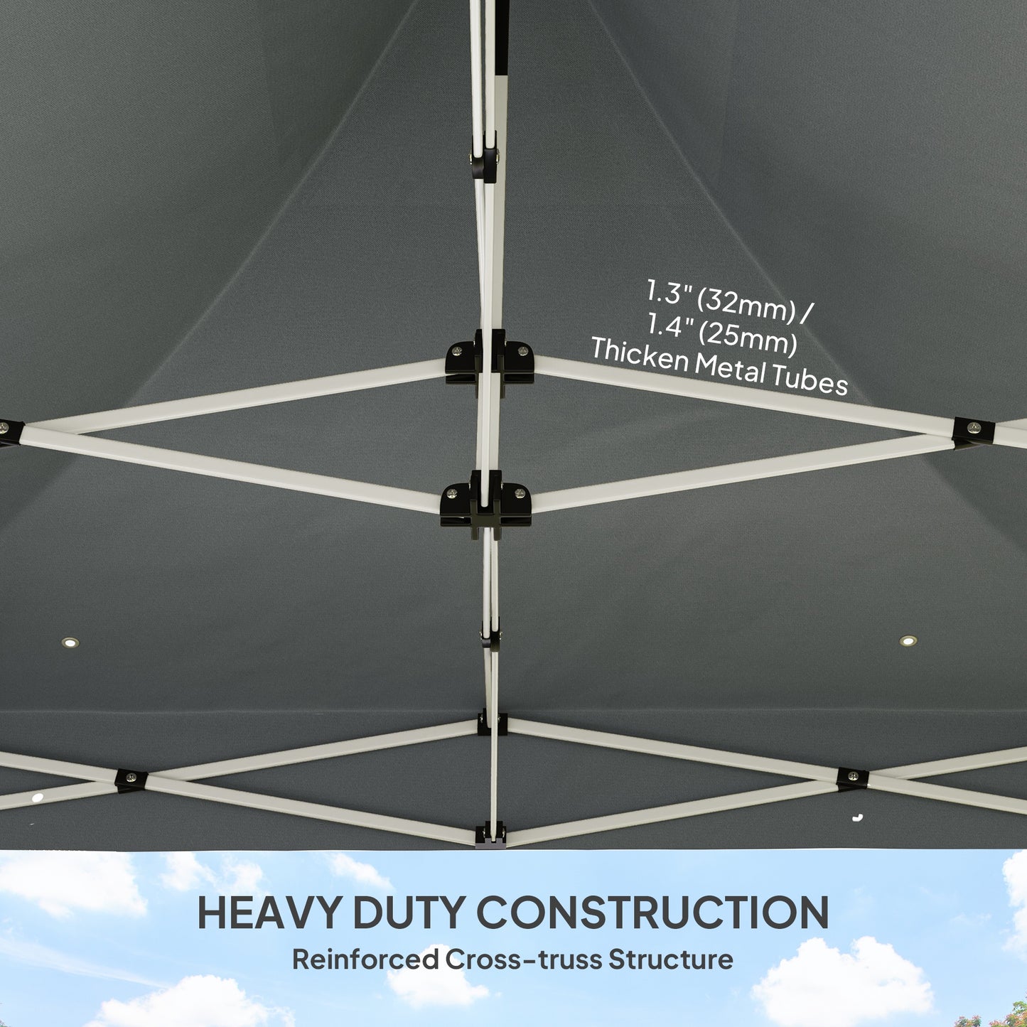 10'x10' Heavy Duty Pop Up Canopy Tent with Sidewalls - Gray
