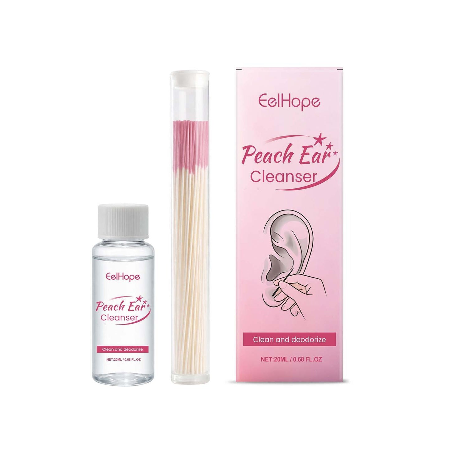 Peach Ear Cleaning Kit with Solution and Thread - Personal Ear Care