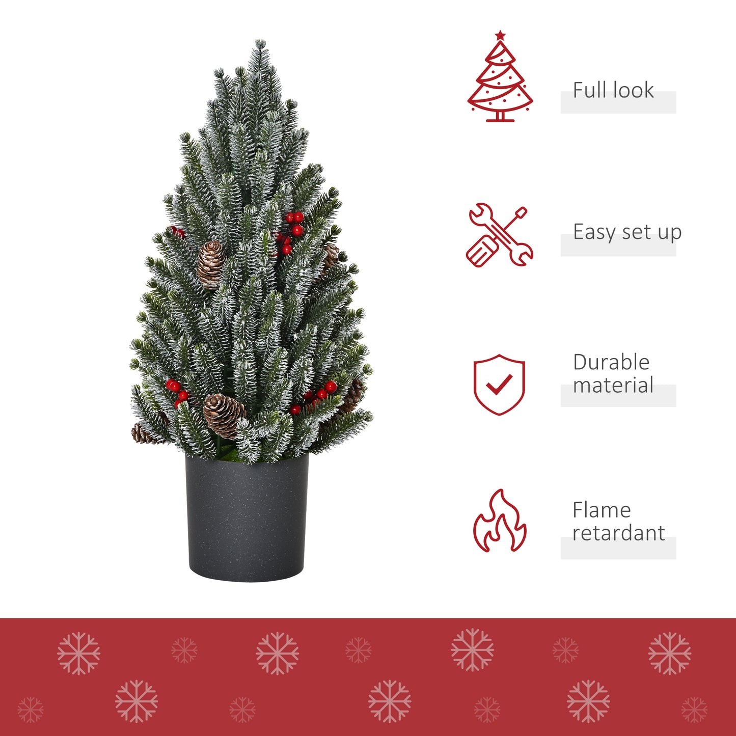 18" Tall Miniature Snow-Flocked Tabletop Christmas Tree