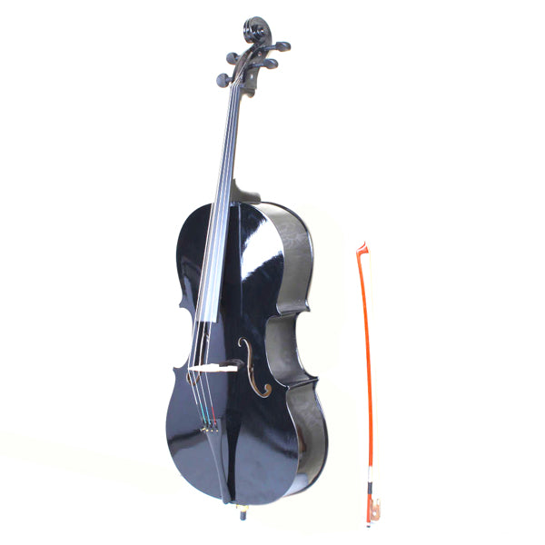 Full Size Basswood Cello Set with Soft Bag - Black