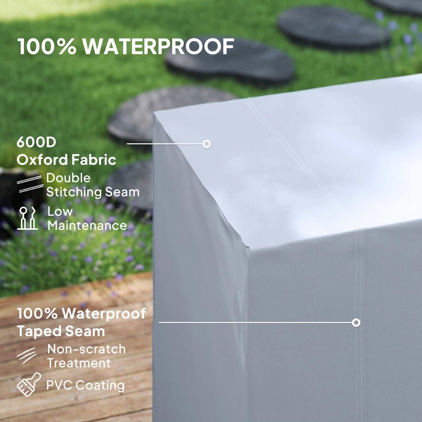 Outdoor Swing Chair Cover - UV & Water Resistant, 81" x 49" x 65", Dark Gray