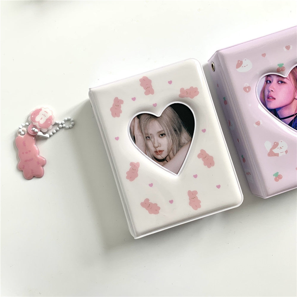 Mini Cartoon Photo Album with PVC Cover - 20 Pages, 7.8x11cm, Multiple Colors