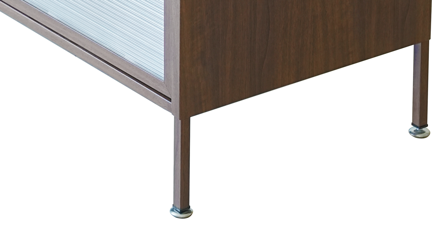 57'' Tall Metal 4-Door Storage Cabinet - Walnut