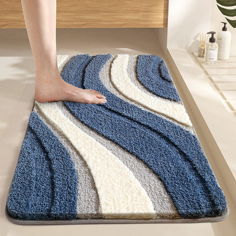 Non-slip Bathroom Entrance Mat Thickened Cushion Woven Rectangular Rug