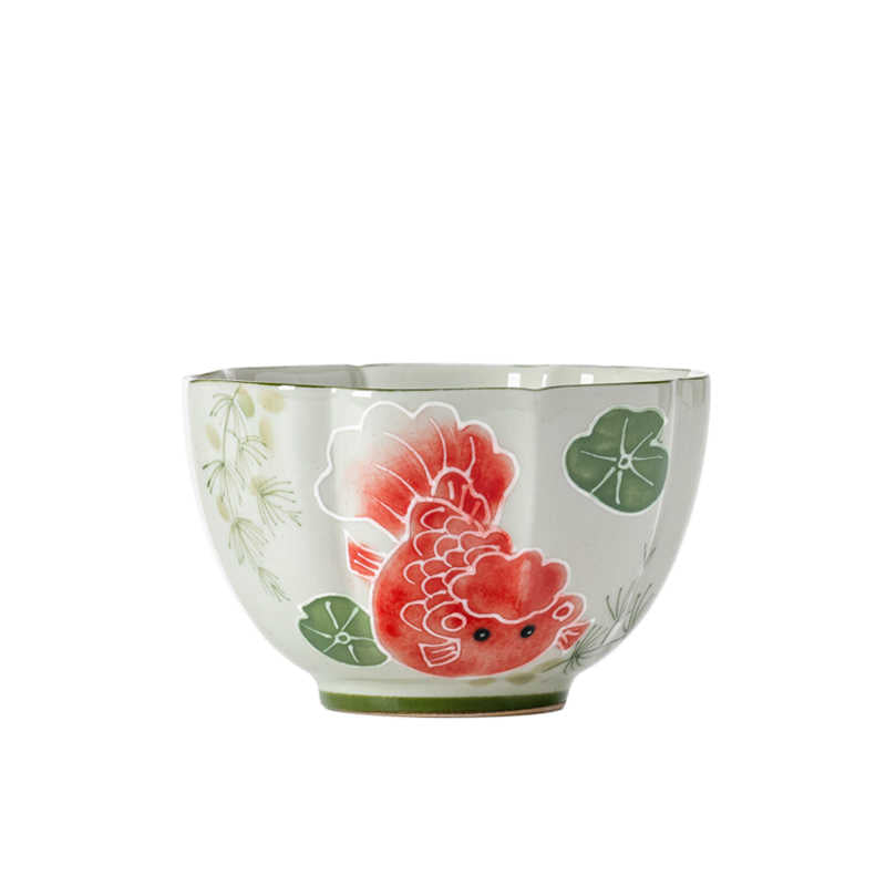 Hand Painted Ceramic Tea Set with Wooden and Grass Accents - Chinese Style Household Collection