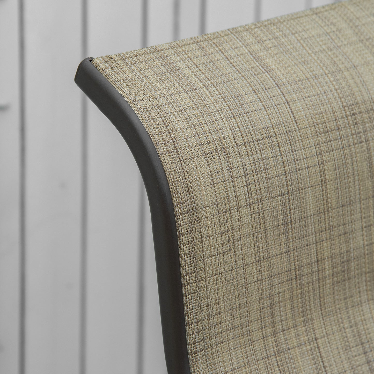 Gliding Lounger Chair - Lightweight Metal & Tan Mesh Rocker