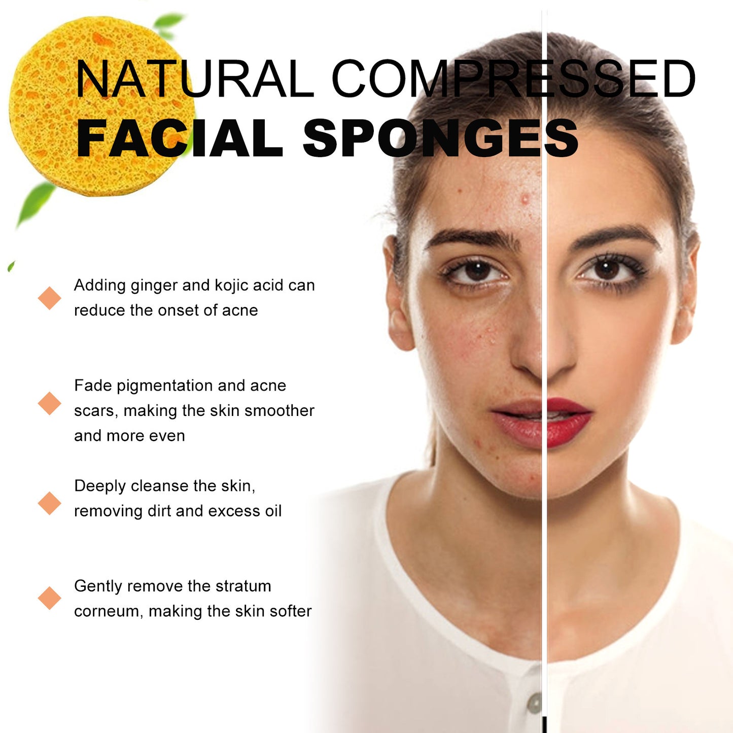 Turmeric Facial Cleansing Pad - Deep Pore Refining & Exfoliating Sponge