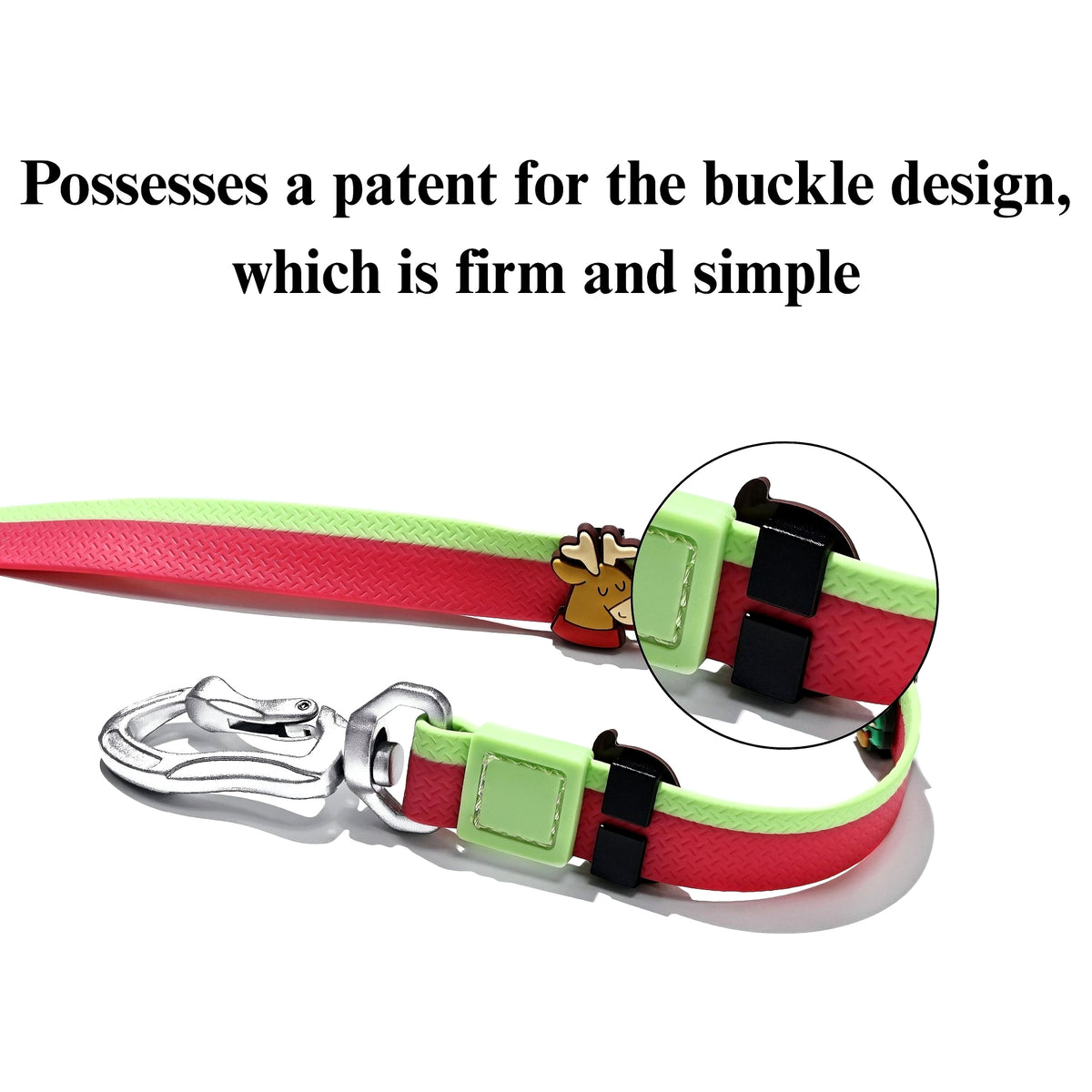 Dual-Color Embossed Pet Leash Set with DIY Accessories - Waterproof & Durable