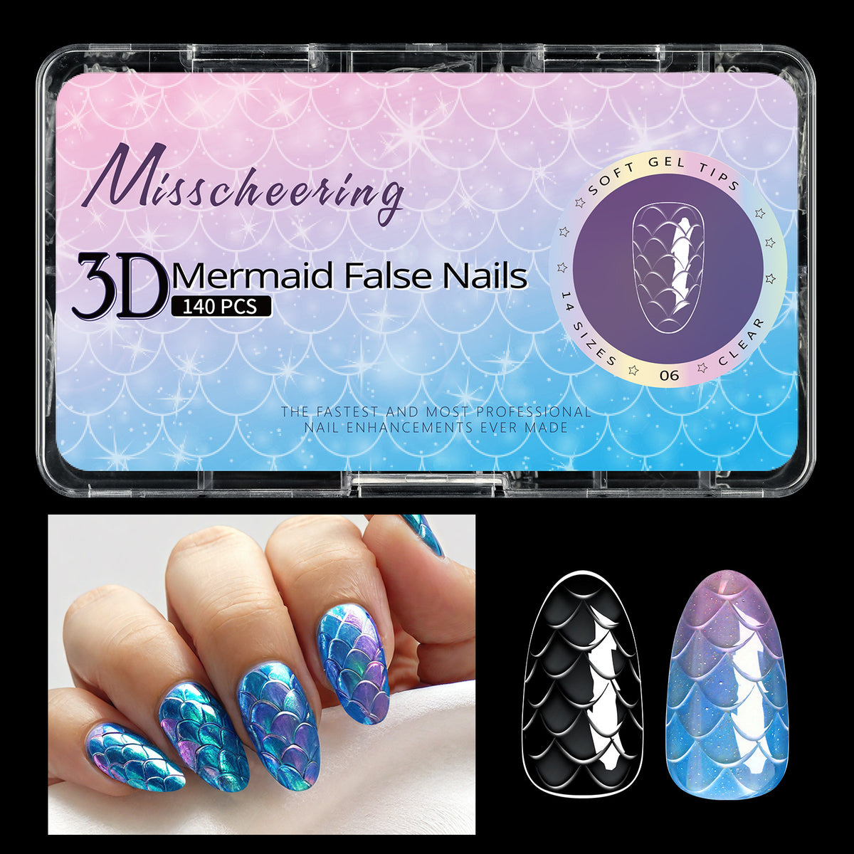 3D Nail Tip Long Shaping Fake Nail Tips for Nail Art - 120/140pcs