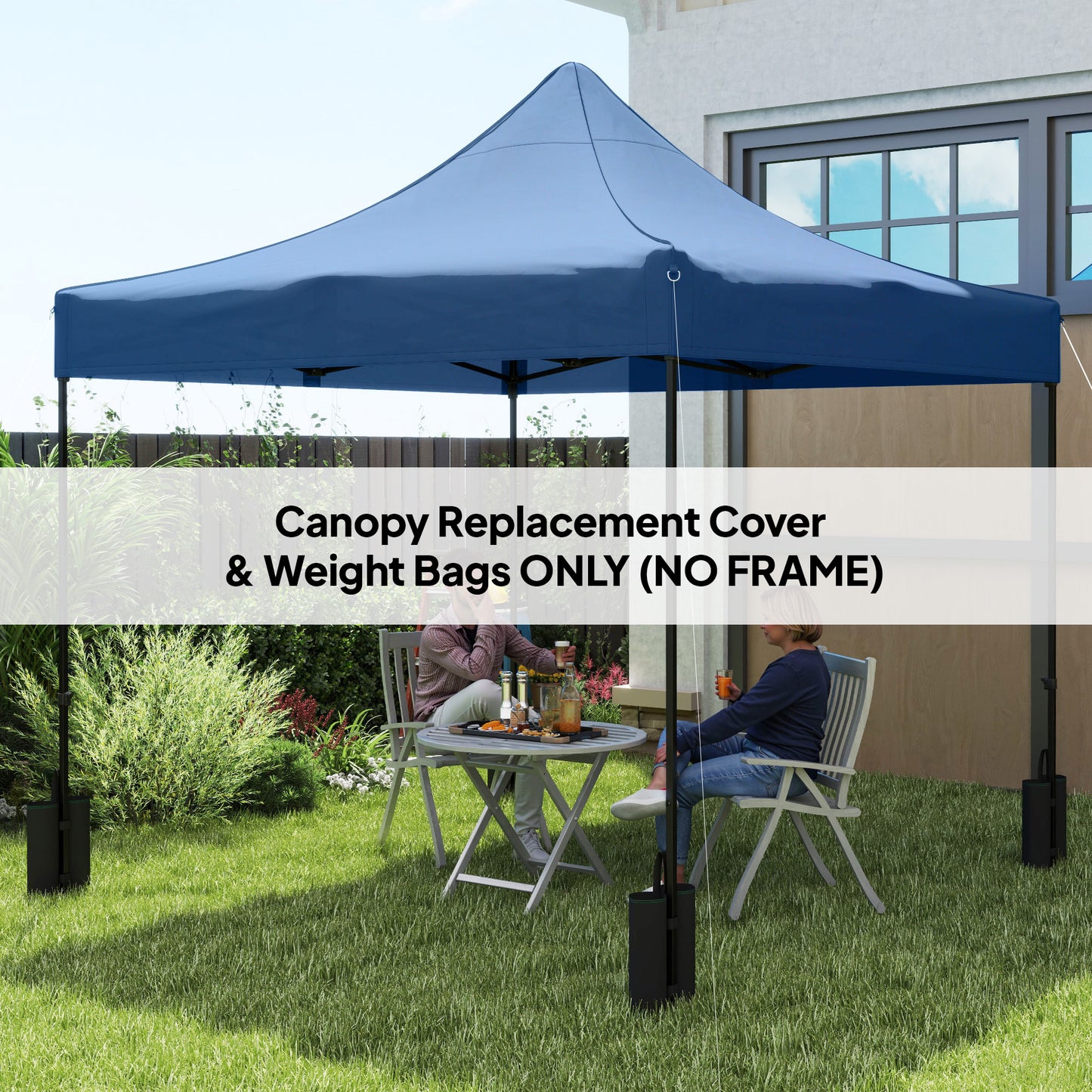 10x10 Replacement Canopy Top with Sand Bags - Navy Blue