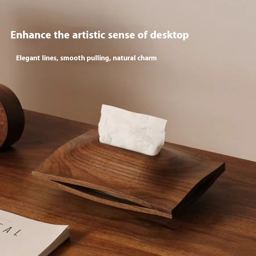 Minimalist Solid Wood Tissue Box Holder for Desk or Bathroom