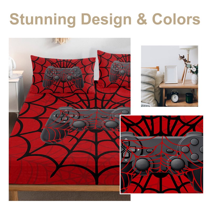 3PCS Microfiber Fitted Bed Sheet Set Deep Pocket Bedding with Pillowcases