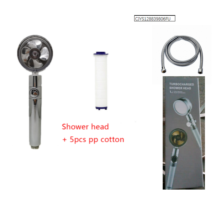 Water Saving Shower Head with Rotating Nozzle and High Pressure Spray