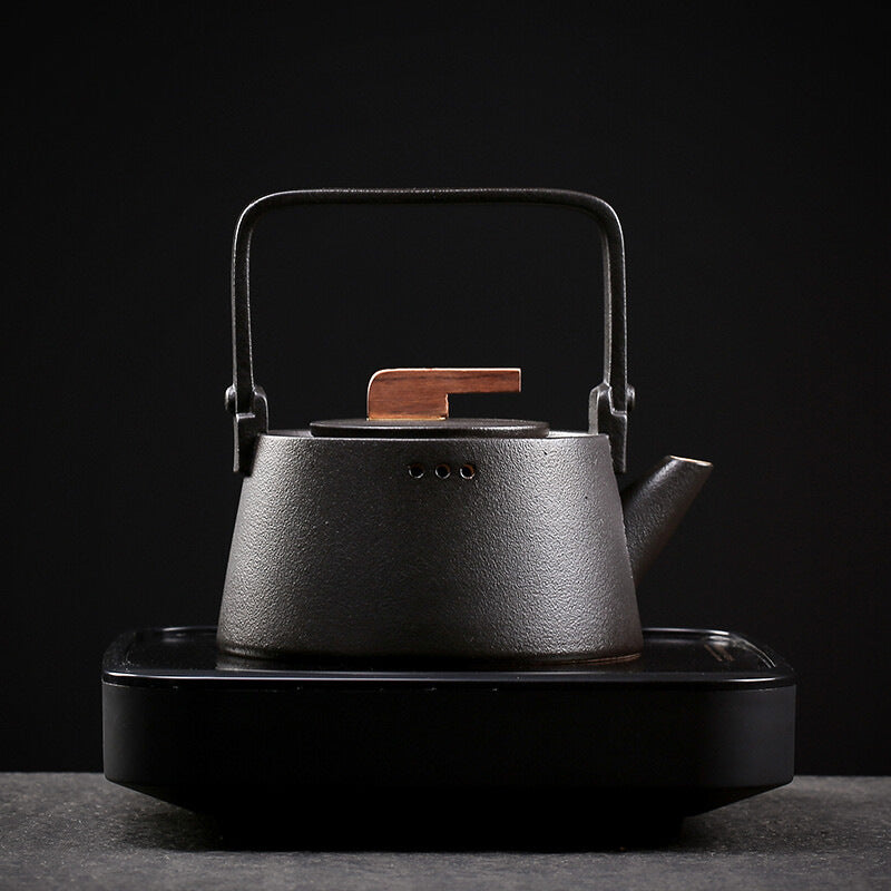 High Temp Resistant Ceramic Teapot 900ml for Kitchen & Home Use