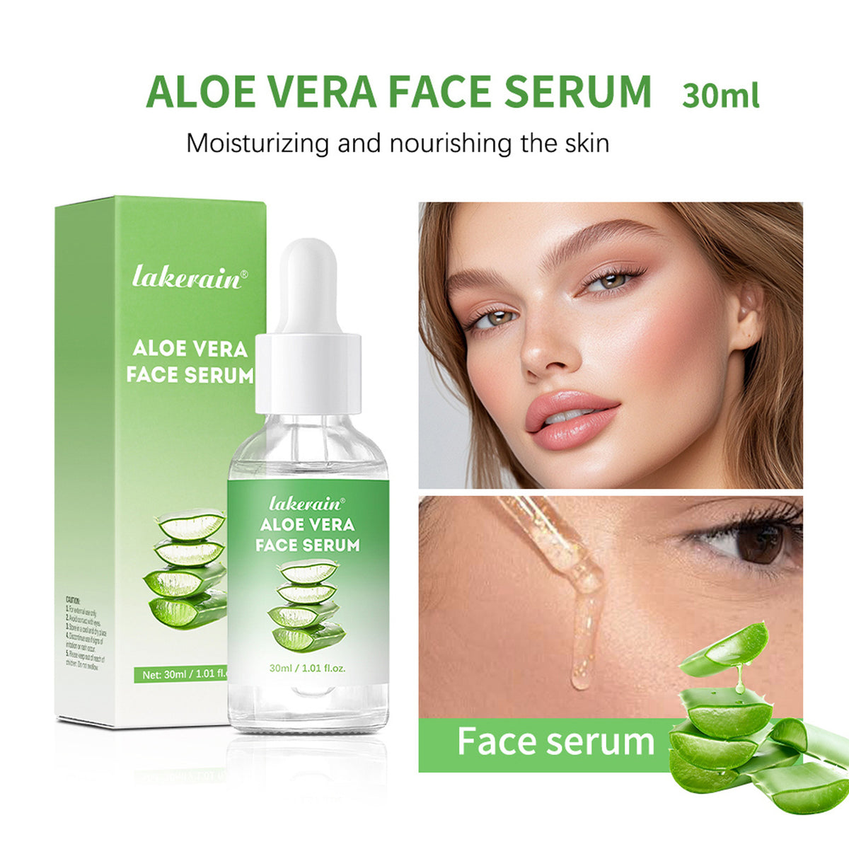 Facial Moisturizer with Aloe Vera Water - 30ml Hydrating Serum for All Skin Types