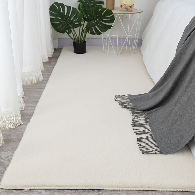 Long-Pile Faux Rabbit Fur Rug - Soft Plush Floor Mat for Home & Bedroom