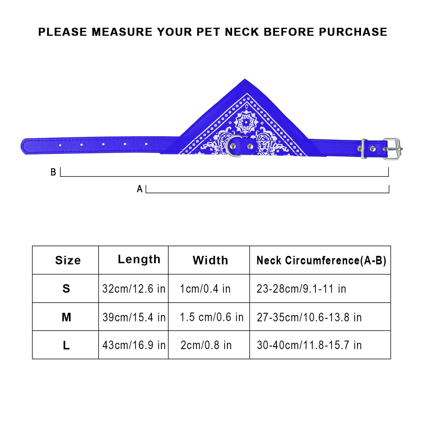 Adjustable Bandana Leather Pet Collar - Triangle Scarf
