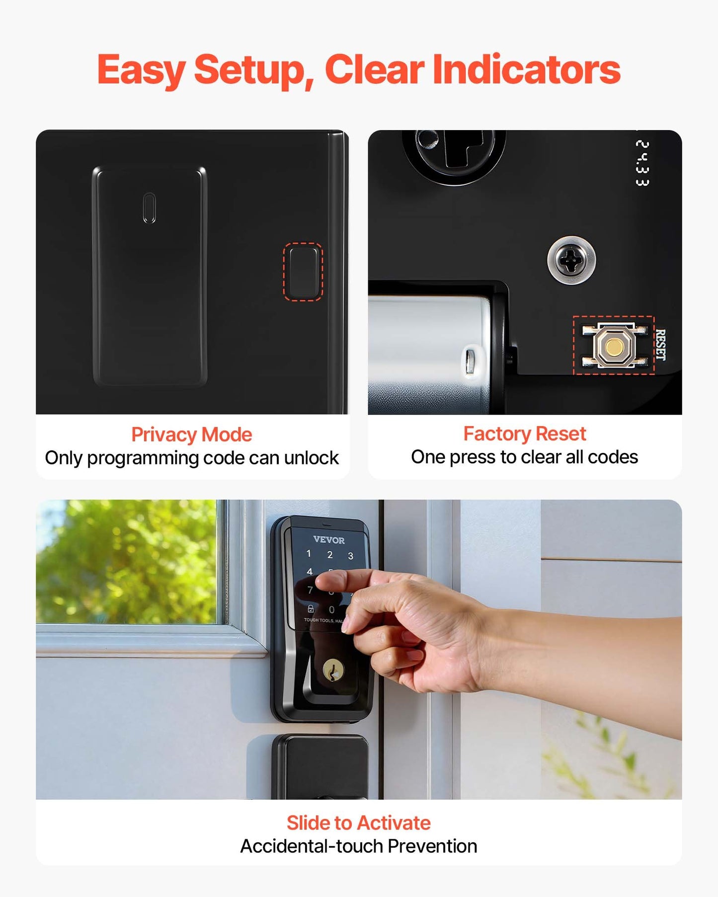Keyless Entry Door Lock with Handle Set - Digital Deadbolt, Custom Codes, Matte Black