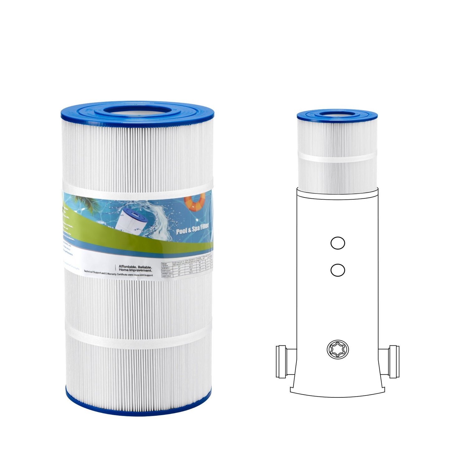 Pool Filter Cartridge 90 Sq Ft for Hayward C900 - High-Efficiency Replacement