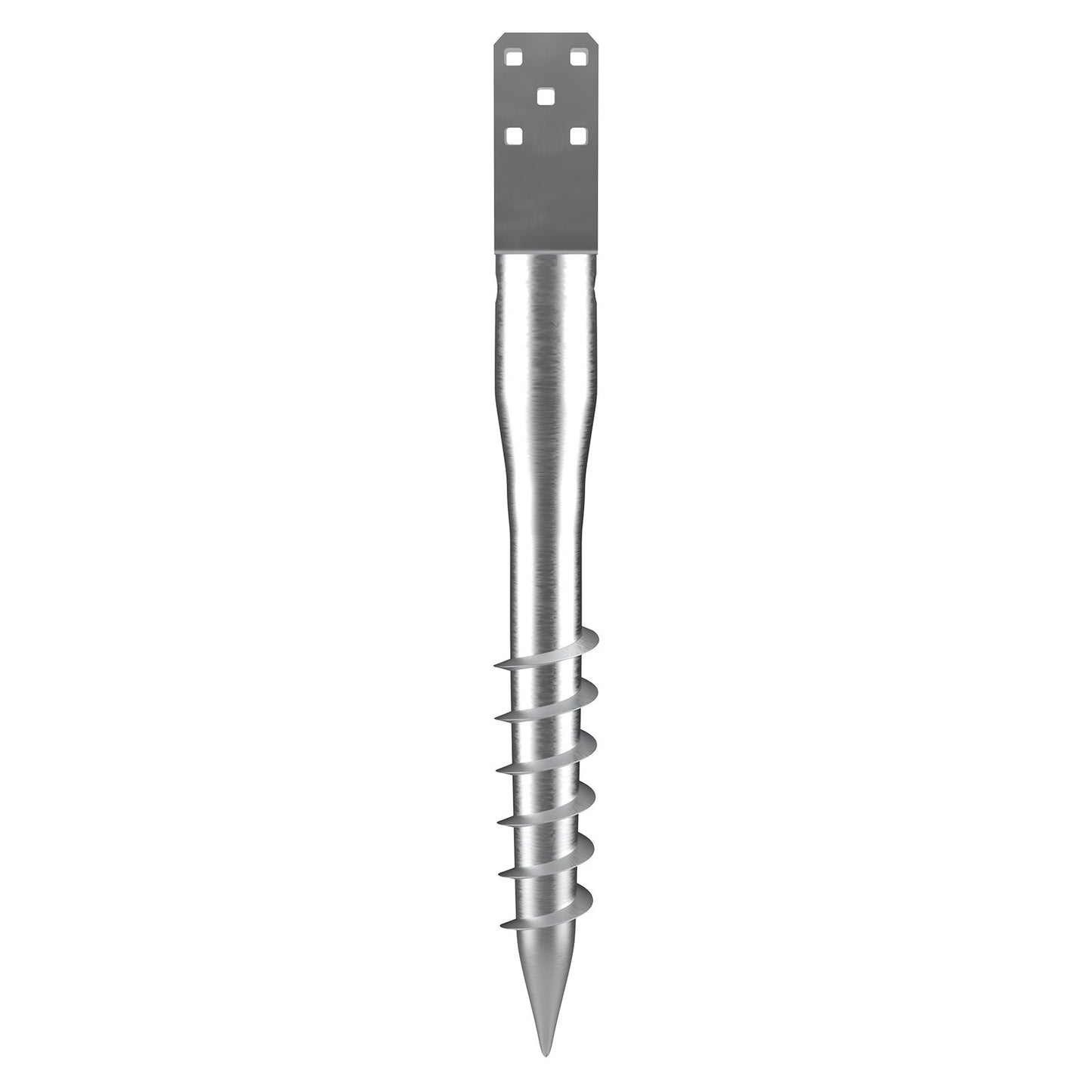 Heavy Duty Steel Ground Anchor for Fence and Mailbox Posts - Silver, 27.56"
