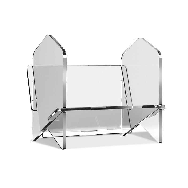 Acrylic Bookshelf Storage Rack - Modern Clear & Frosted Home Organizer