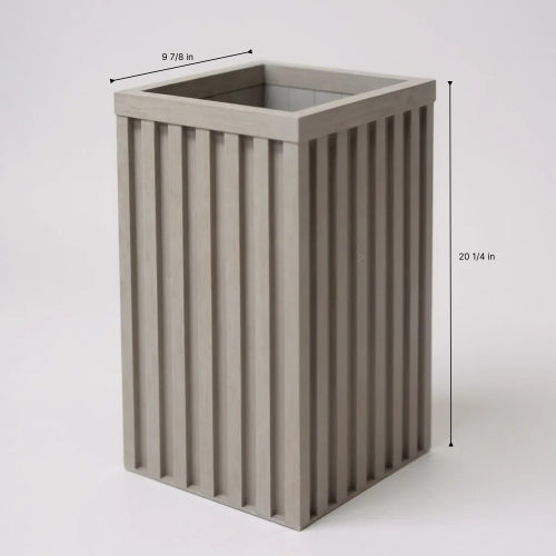 Square Grove Column Planter - Grey Brown Aluminum