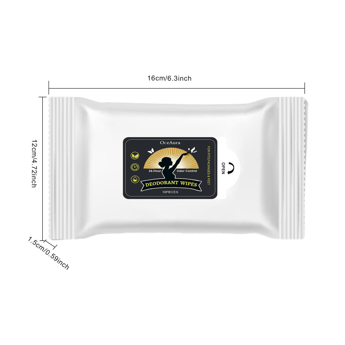 Deodorizing Wet Wipes for Odor Control and Freshness - 100ml Pack