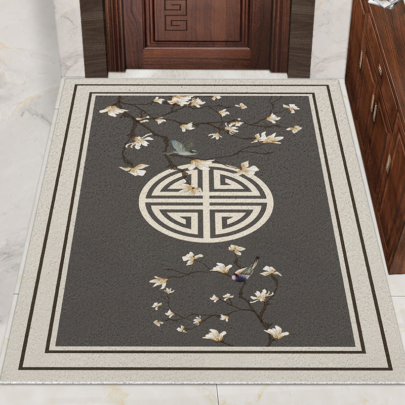Chinese Style Silk Ring Foot Mat Door Entrance Rug Home Decor