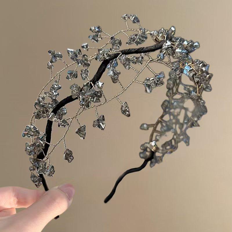 Crystal Beaded Headband with Woven Design
