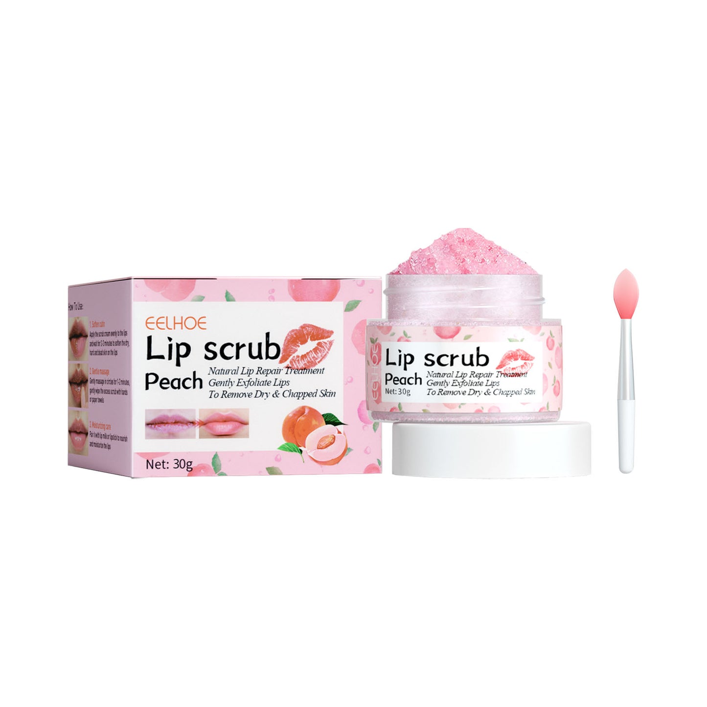 Peach Lip Scrub for Hydration and Exfoliation - Natural Lip Repair