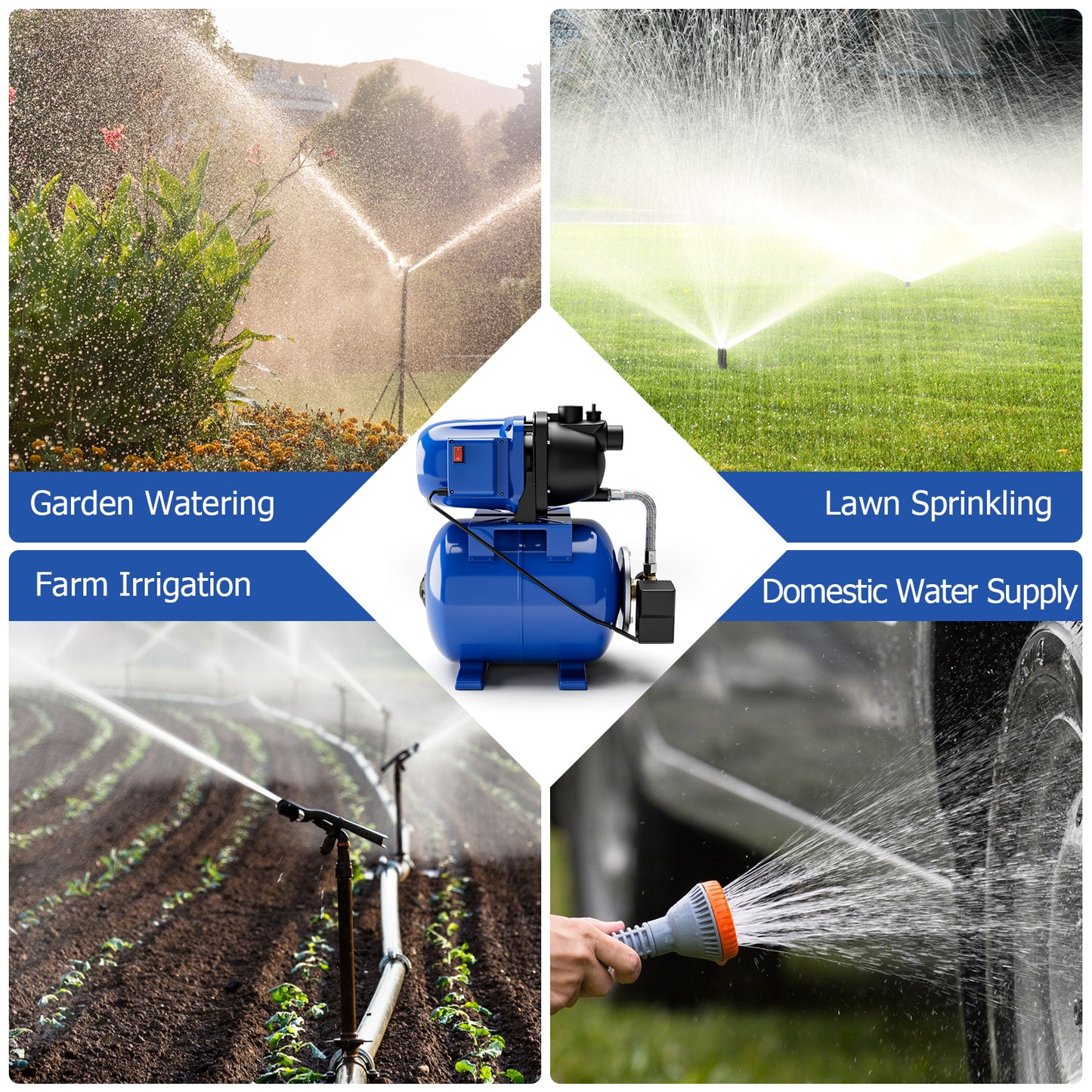 1200W Garden Water Pump for Irrigation and Pool Draining
