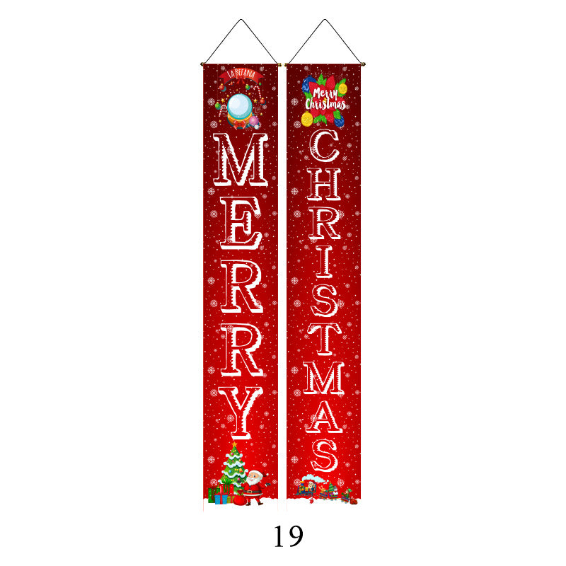Christmas Lattice Curtain Hanging Flag for Festive Decor - Multiple Styles