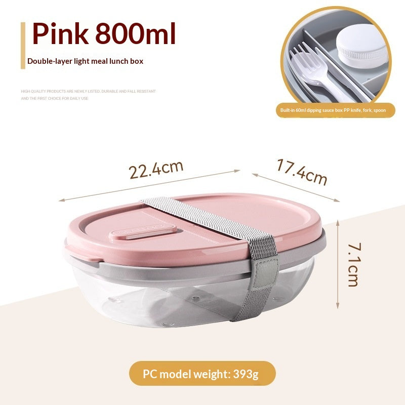 Reusable Plastic Salad Storage Box Set - Leakproof Food Organizer