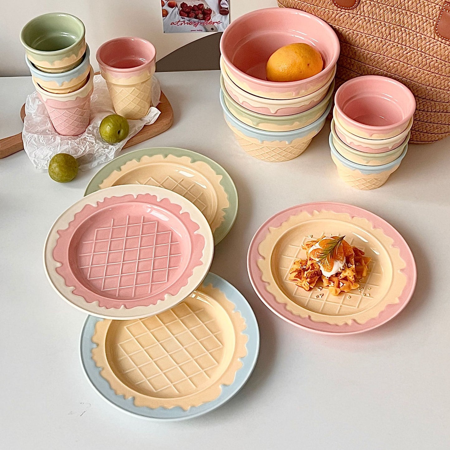 Creative Ceramic Ice Cream Cone Cup - Heat-Resistant 250ml Home Storage
