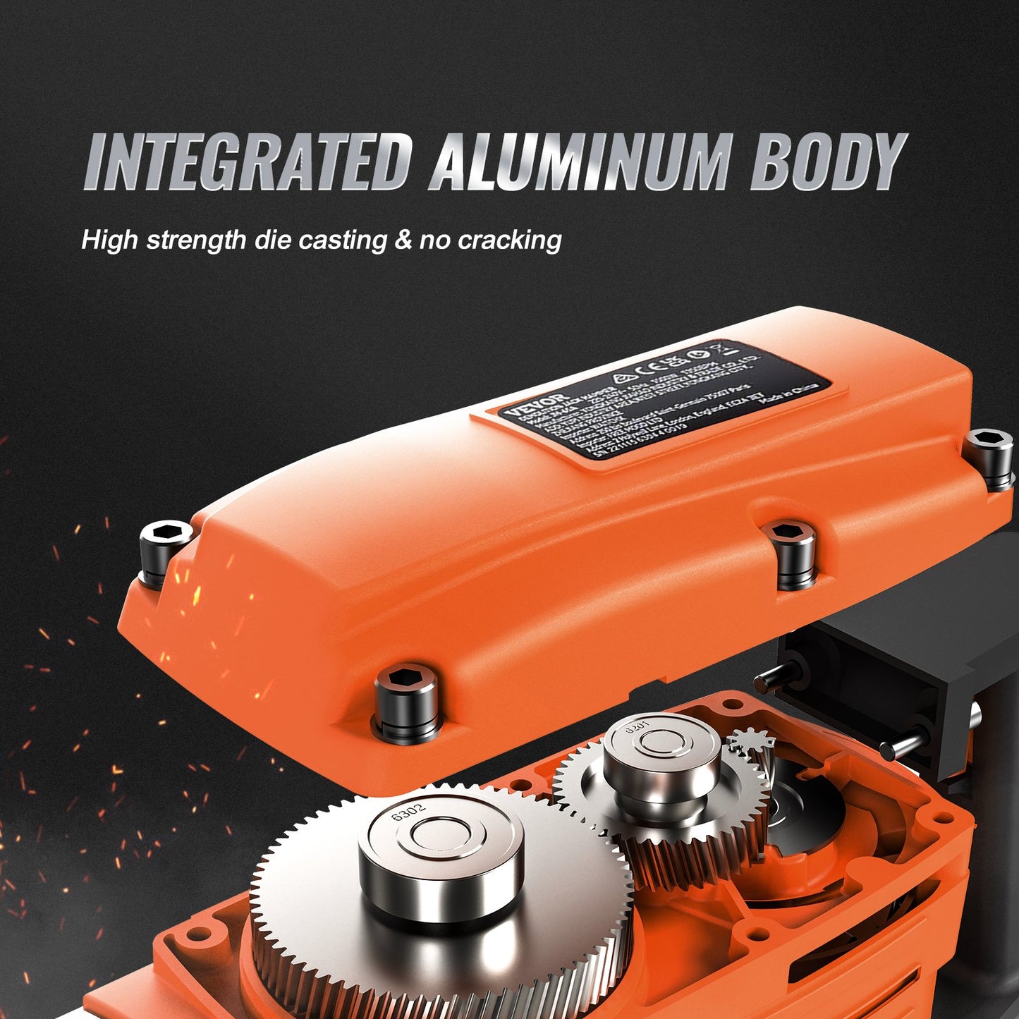 Electric Demolition Jack Hammer 2200W with 2 Chisels - Orange