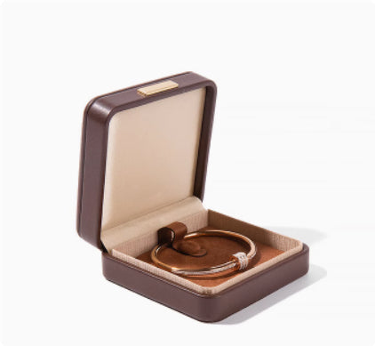 High-Grade PU Leather Jewelry Storage Box with Rounded Corners