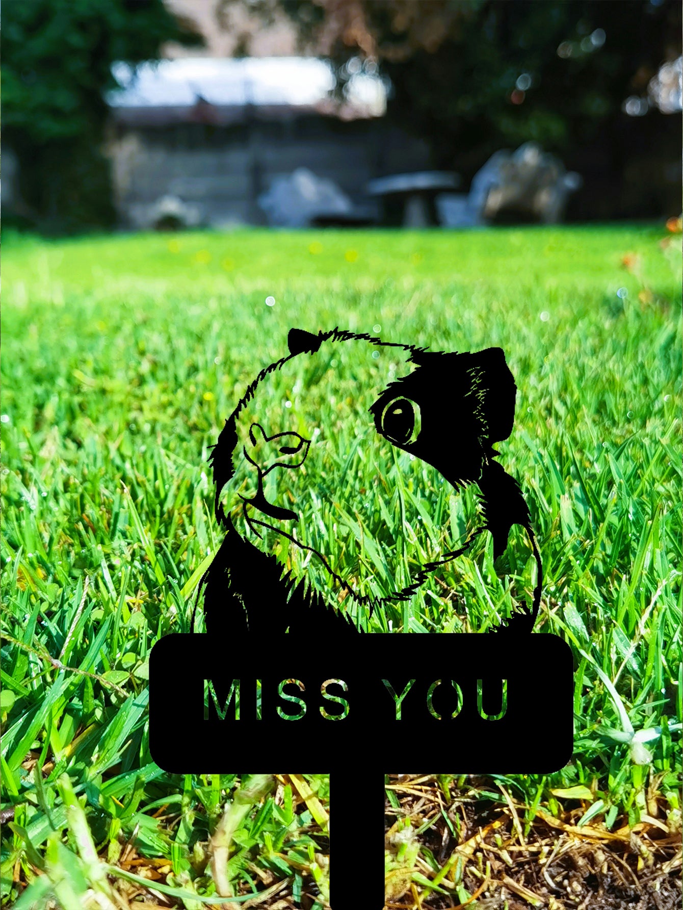 Memorial Metal Yard Stake for Guinea Pigs and Hamsters - Pet Remembrance Decor