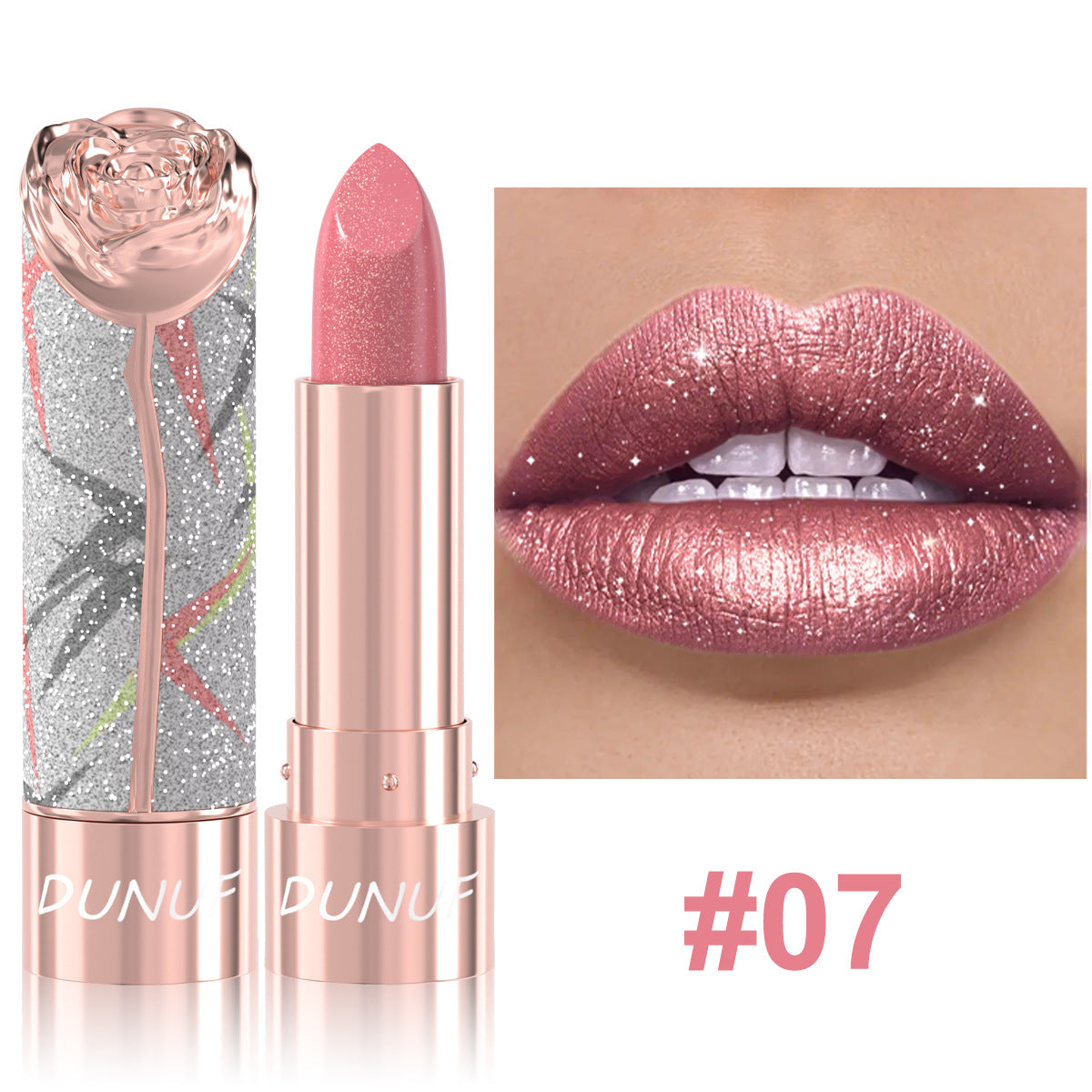Pearlescent Metallic Lipstick with Gold Shimmer - 6 Colors, Starry Sky Series