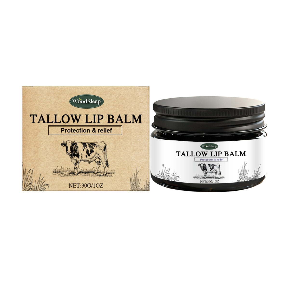Tallow Lip Balm 30g Natural Moisturizer for Dry Lips