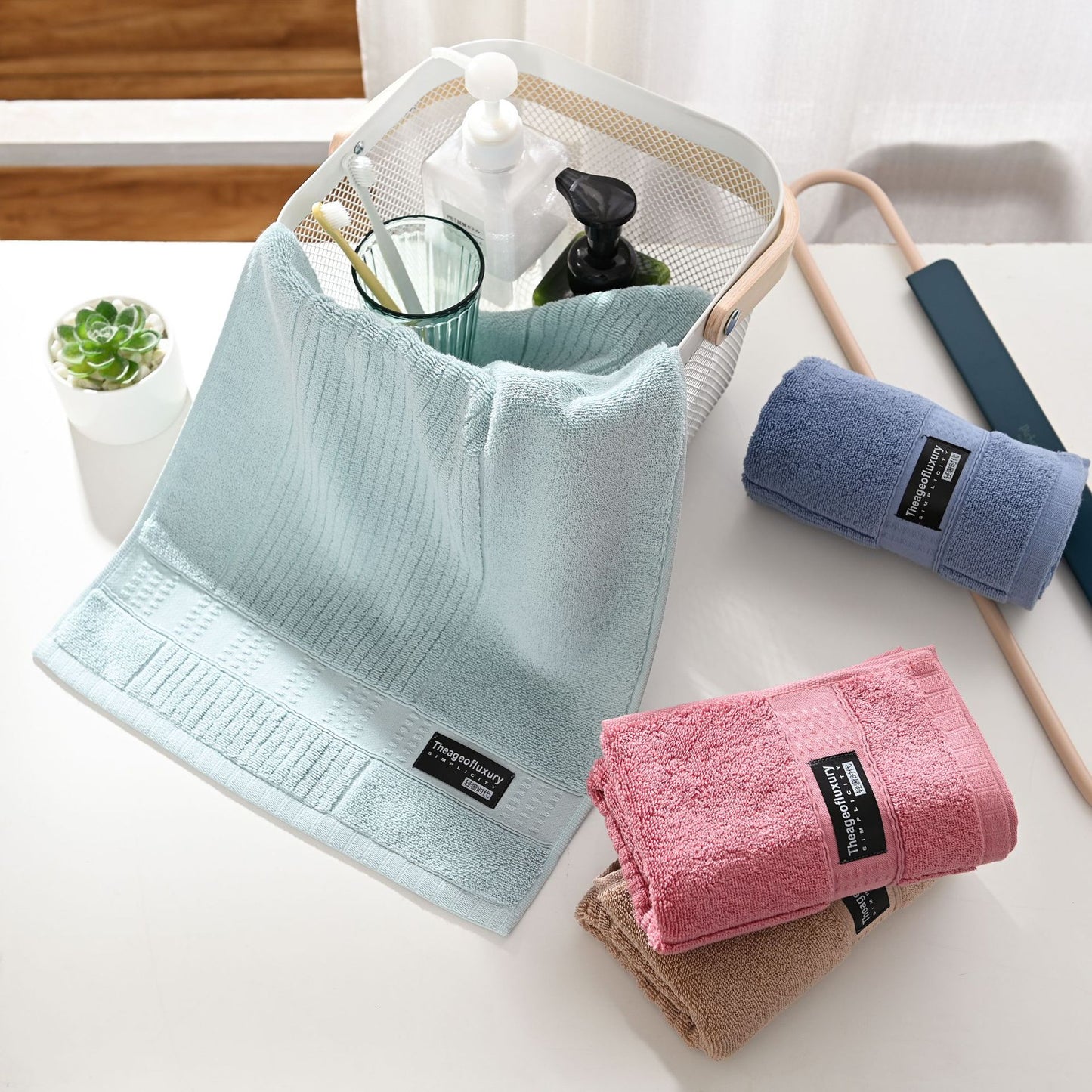 Pure Combed Cotton Jacquard Face Towel - Soft, All-Cotton Home Textile