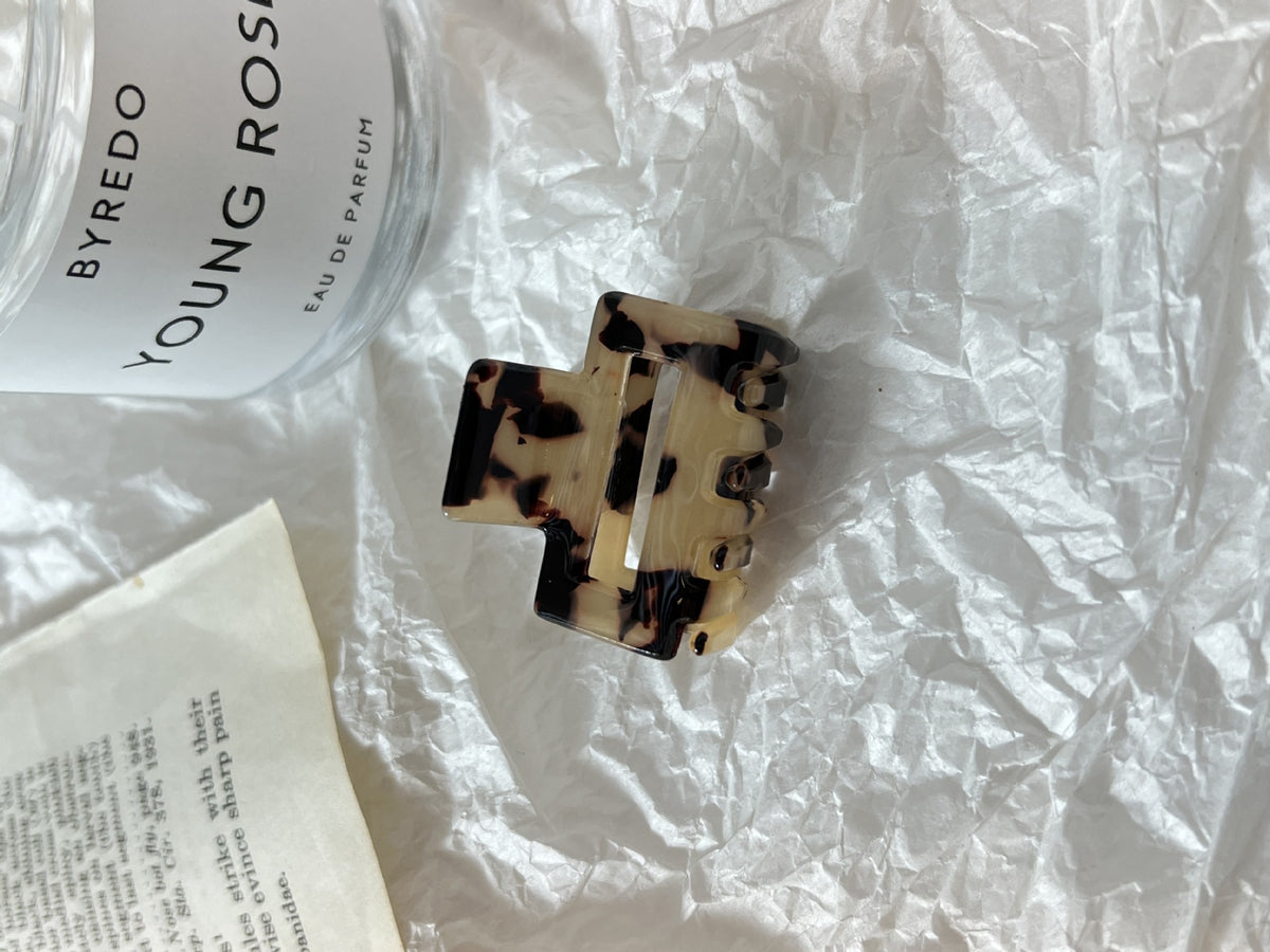 Small Leopard Print Hair Clip Women Checkered Square Hairpin Fashion Accessory