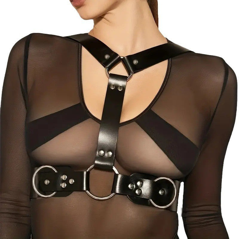 Leather Waist Cincher Shapewear Dress Up Nightclub Props for Adults