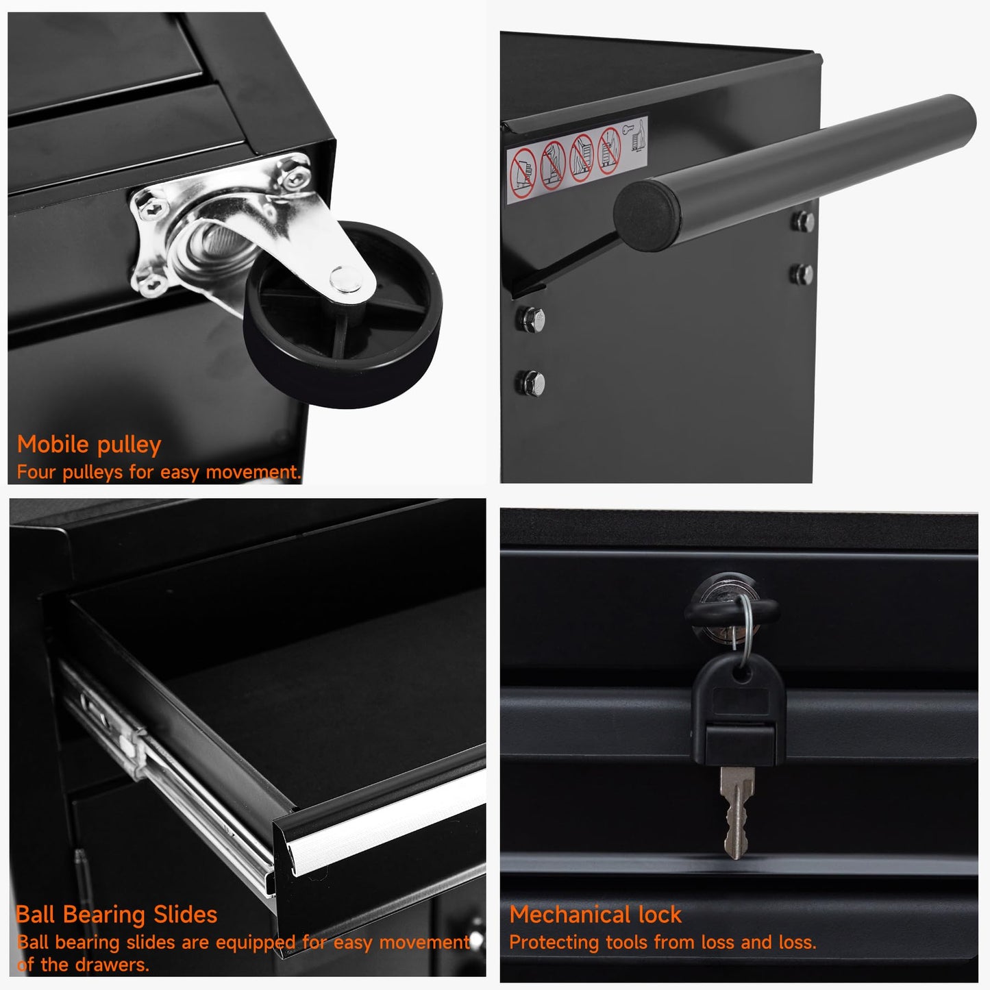Steel Tool Chest with Drawer and Lockable Doors - Mobile Workstation