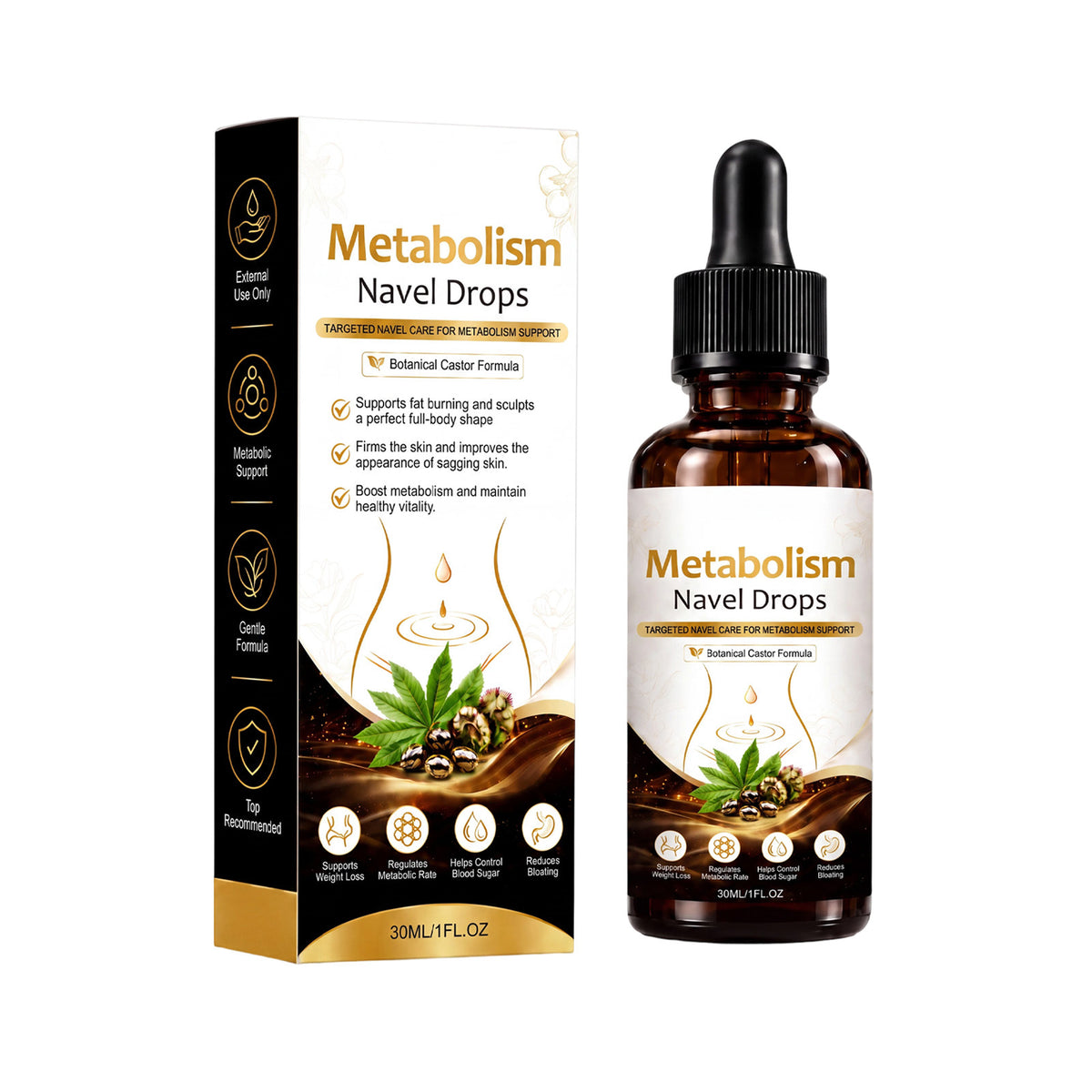 Body Oil Drops with Castor Oil & Sea Buckthorn - 30ml