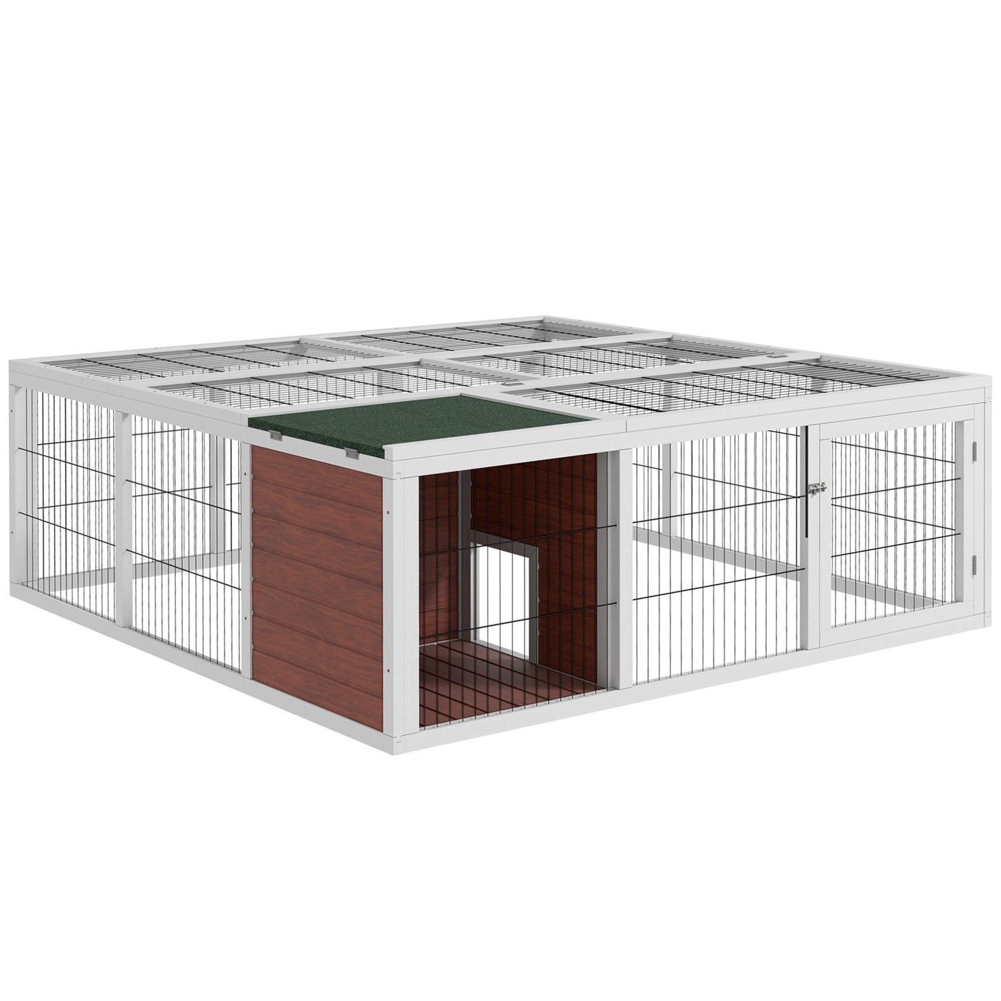 Wooden Outdoor Rabbit Hutch Playpen with Run and Cover - Weather Resistant