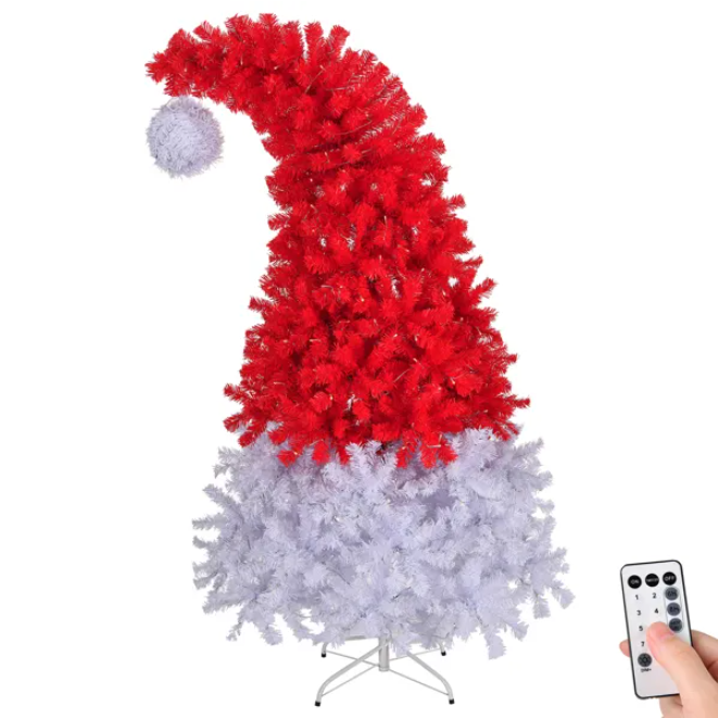 6 FT Pre-lit Santa Hat Style Christmas Tree - Festive Decoration
