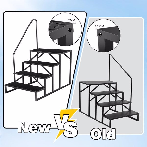 Heavy Duty Above Ground Pool Ladder with Handrail - 660 Lbs Capacity Hot Tub & Camper Steps