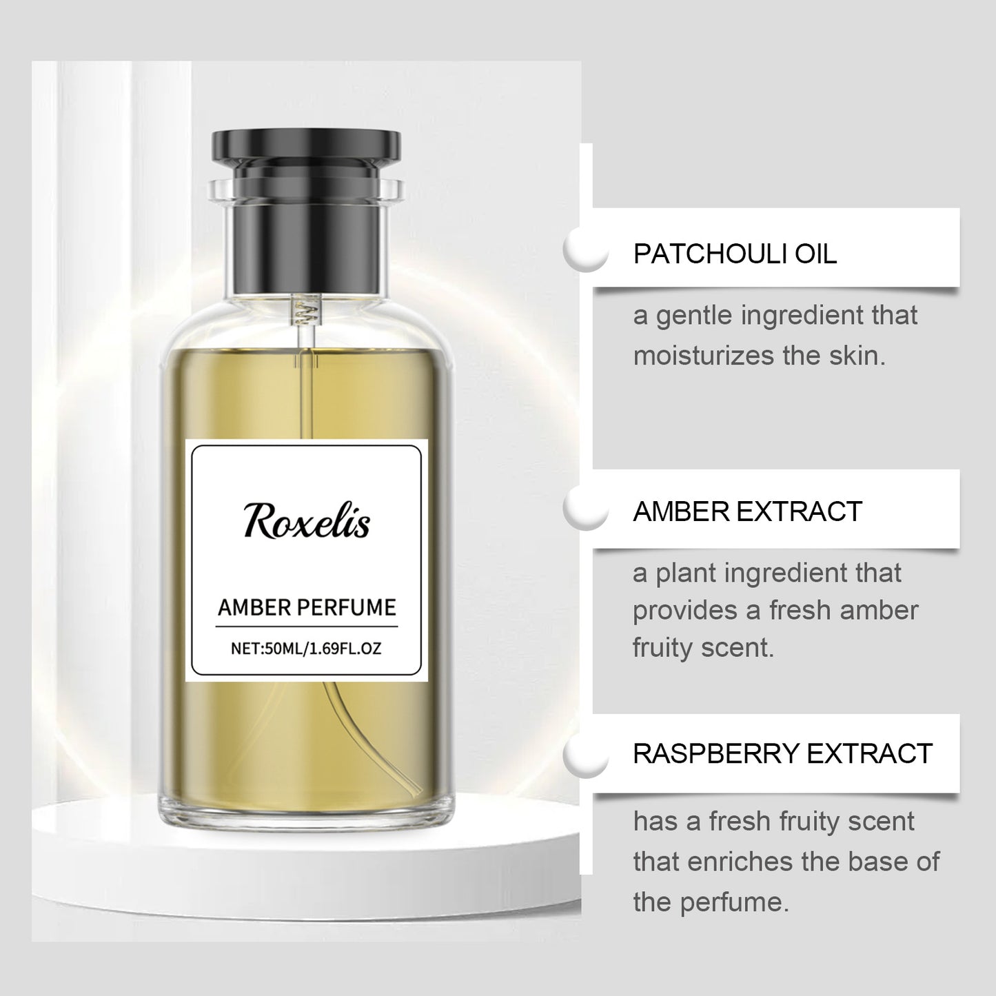 Amber & Oud Cologne for Men - Woody Fruity Long-Lasting Fragrance 50ml