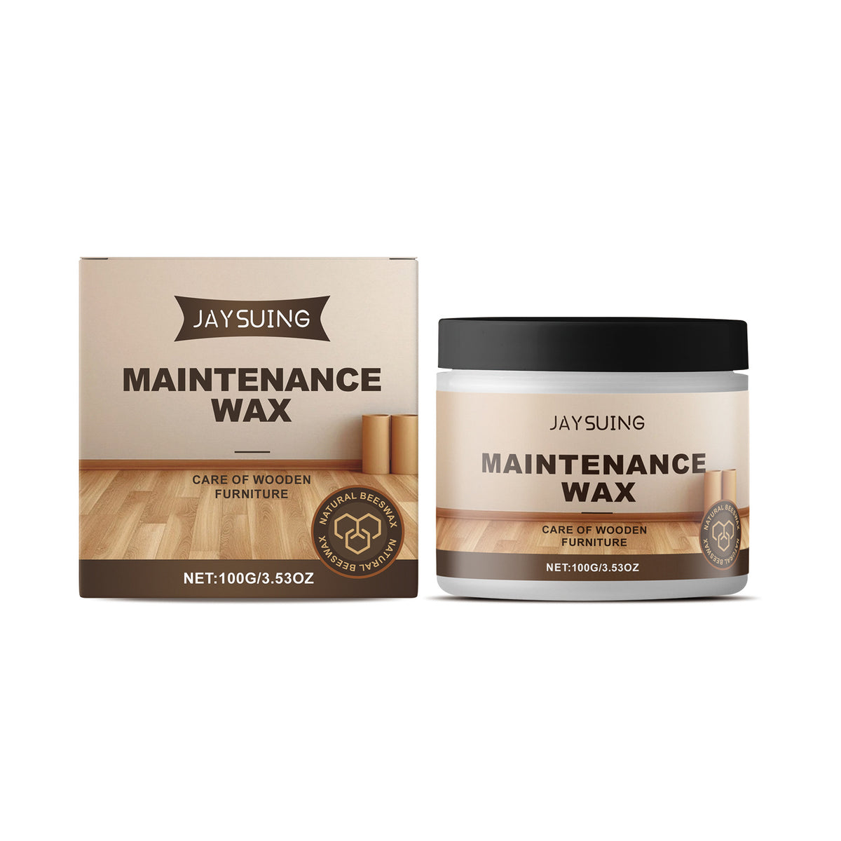 Wood Floor Care Wax - Polishing, Brightening & Maintenance for Hardwood Floors 100g